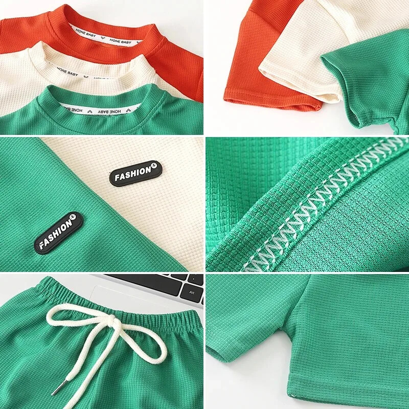 Nyári Gyerek Fiú Lány Ruházati Szettek Gyerek Rajzfilm Póló Rövidnadrág 2db/Szett Kisgyermek szabadidős sportruhák baba pamut tréningruhák