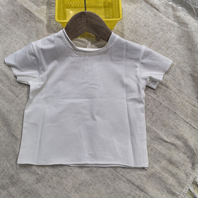 0-4 éves Kisgyermek Gyerek Baba Fiú Lány Ruhák Nyári Pamut póló Rövid ujjú egyszínű Vintage póló Gyerek felsők Csecsemők