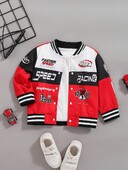 Pavasario ir rudens mažylių mados tendencijos gatvės laisvalaikio atostogų striukė kratinys su raidėmis margintas paltas