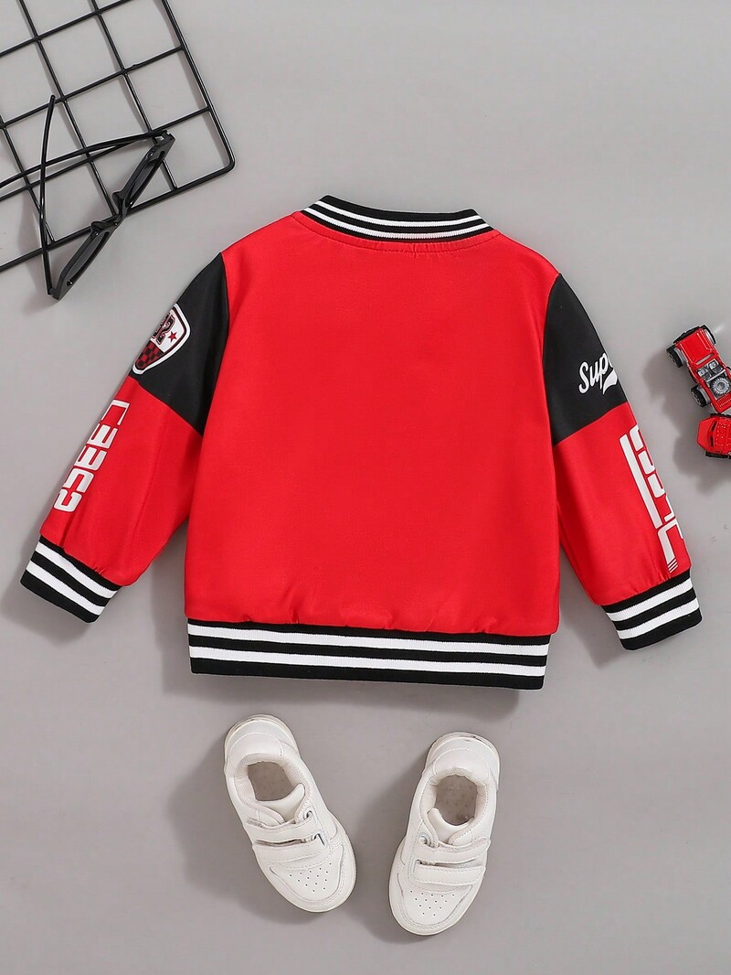 Pavasario ir rudens mažylių mados tendencijos gatvės laisvalaikio atostogų striukė kratinys su raidėmis margintas paltas