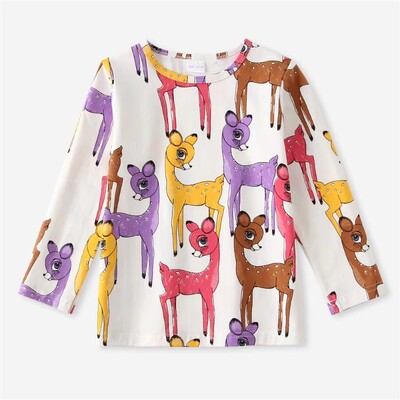 Tavaszi őszi gyerekek baba pulóver pamut aranyos mintás lány felsők divat tipegő lány ruhák