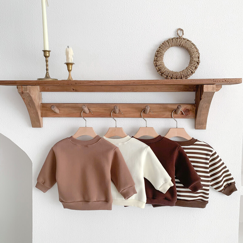 Vaikiški žieminiai 4 spalvų korėjietiško stiliaus megztiniai Vaikiški drabužiai Kūdikių vilnos pamušalas berniukams ir mergaitėms Baby fleece-li