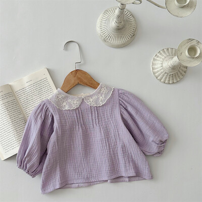 MILANCEL 2024 új őszi csecsemő csipke ing baba lányoknak aranyos vékony hosszú ujjú alsó ing tipegő virágos felsők