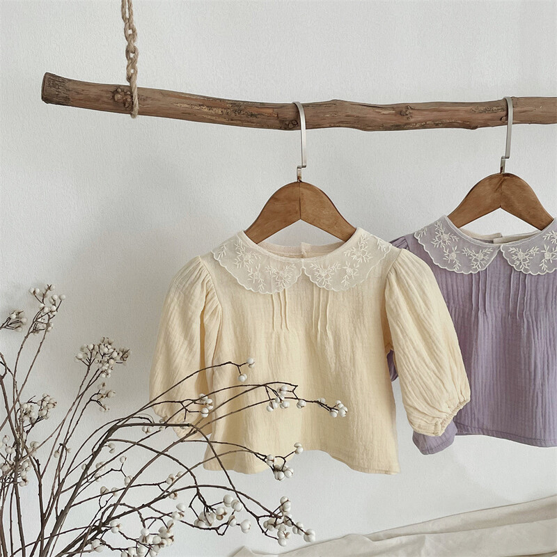 MILANCEL 2024 új őszi csecsemő csipke ing baba lányoknak aranyos vékony hosszú ujjú alsó ing tipegő virágos felsők