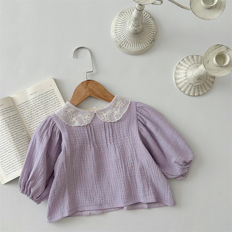 MILANCEL 2024 új őszi csecsemő csipke ing baba lányoknak aranyos vékony hosszú ujjú alsó ing tipegő virágos felsők