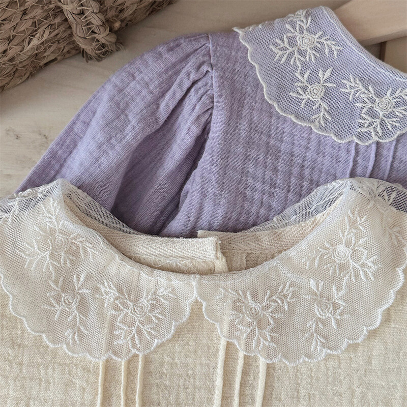 MILANCEL 2024 új őszi csecsemő csipke ing baba lányoknak aranyos vékony hosszú ujjú alsó ing tipegő virágos felsők