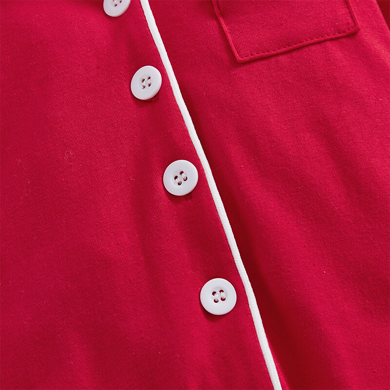 Mergaičių berniuko pižama, užsegama 1-os dalies pižama, raudona kalėdinė Pjs naujagimių ligoninės drabužiai