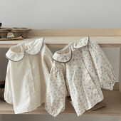 2024 m. naujojo rudens korėjietiško stiliaus naujagimių marškinėliai, vaikiški drabužiai ilgomis rankovėmis medvilniniai spaudiniai kūdikių megztiniai kūdikiams