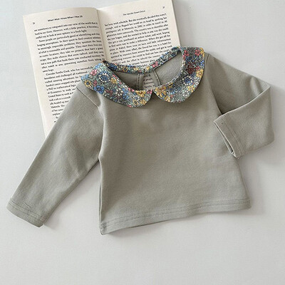 2024 m. naujojo rudens korėjietiško stiliaus naujagimių marškinėliai, vaikiški drabužiai ilgomis rankovėmis medvilniniai spaudiniai kūdikių megztiniai kūdikiams