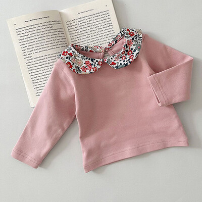 2024 m. naujojo rudens korėjietiško stiliaus naujagimių marškinėliai, vaikiški drabužiai ilgomis rankovėmis medvilniniai spaudiniai kūdikių megztiniai kūdikiams