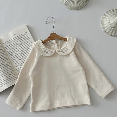 2024 m. naujojo rudens korėjietiško stiliaus naujagimių marškinėliai, vaikiški drabužiai ilgomis rankovėmis medvilniniai spaudiniai kūdikių megztiniai kūdikiams