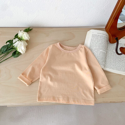 Rūbai kūdikiams Mažiems berniukams Medvilniniai ilgomis rankovėmis marškinėliai Pavasario rudens apranga Mergaitei Kūdikiui Tvirtas apatinis marškinėliai Vaikiški marškinėliai dryžuoti marškinėliai