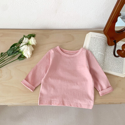 Rūbai kūdikiams Mažiems berniukams Medvilniniai ilgomis rankovėmis marškinėliai Pavasario rudens apranga Mergaitei Kūdikiui Tvirtas apatinis marškinėliai Vaikiški marškinėliai dryžuoti marškinėliai