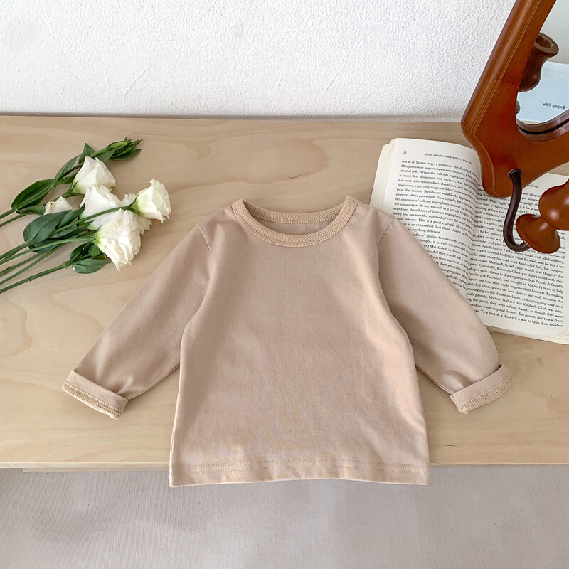 Rūbai kūdikiams Mažiems berniukams Medvilniniai ilgomis rankovėmis marškinėliai Pavasario rudens apranga Mergaitei Kūdikiui Tvirtas apatinis marškinėliai Vaikiški marškinėliai dryžuoti marškinėliai