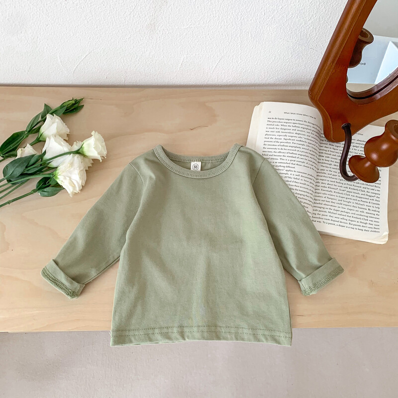 Rūbai kūdikiams Mažiems berniukams Medvilniniai ilgomis rankovėmis marškinėliai Pavasario rudens apranga Mergaitei Kūdikiui Tvirtas apatinis marškinėliai Vaikiški marškinėliai dryžuoti marškinėliai