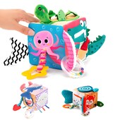 Ankstyvasis mokomasis minkšto audinio kubas kūdikių audiniams, veikla, peizažas, audinio blokas kūdikiui 0 12 mėnesių Barškučiai Mobilieji Muzikiniai žaislai