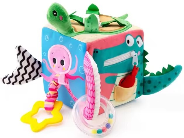 Ankstyvasis mokomasis minkšto audinio kubas kūdikių audiniams, veikla, peizažas, audinio blokas kūdikiui 0 12 mėnesių Barškučiai Mobilieji Muzikiniai žaislai