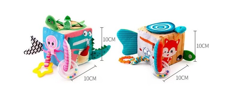 Ankstyvasis mokomasis minkšto audinio kubas kūdikių audiniams, veikla, peizažas, audinio blokas kūdikiui 0 12 mėnesių Barškučiai Mobilieji Muzikiniai žaislai