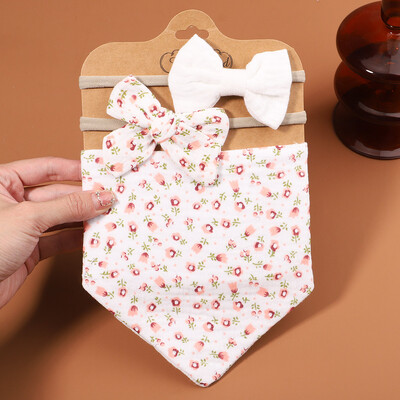 3 vnt./rinkinys Muslino medvilninis seilinukas naujagimiui lankeliai galvos apdangalas trikampio spaudinio seilių pavidalo rankšluostis kūdikiui berniukui mergaitei maitinantis audinys dušo dovanos