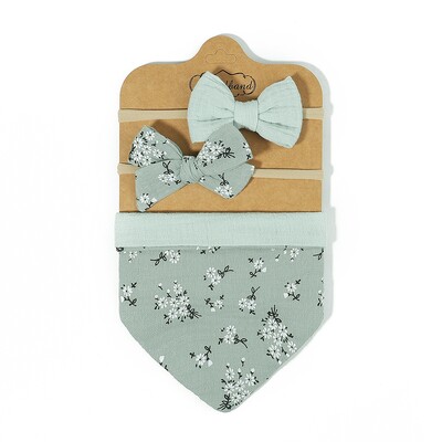 3 vnt./rinkinys Muslino medvilninis seilinukas naujagimiui lankeliai galvos apdangalas trikampio spaudinio seilių pavidalo rankšluostis kūdikiui berniukui mergaitei maitinantis audinys dušo dovanos