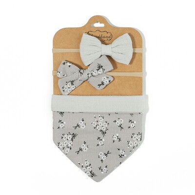 3 vnt./rinkinys Muslino medvilninis seilinukas naujagimiui lankeliai galvos apdangalas trikampio spaudinio seilių pavidalo rankšluostis kūdikiui berniukui mergaitei maitinantis audinys dušo dovanos