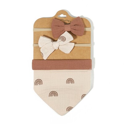 3 vnt./rinkinys Muslino medvilninis seilinukas naujagimiui lankeliai galvos apdangalas trikampio spaudinio seilių pavidalo rankšluostis kūdikiui berniukui mergaitei maitinantis audinys dušo dovanos