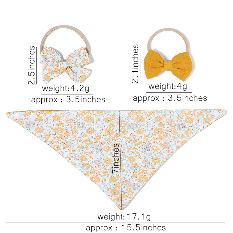 3 vnt./rinkinys Muslino medvilninis seilinukas naujagimiui lankeliai galvos apdangalas trikampio spaudinio seilių pavidalo rankšluostis kūdikiui berniukui mergaitei maitinantis audinys dušo dovanos