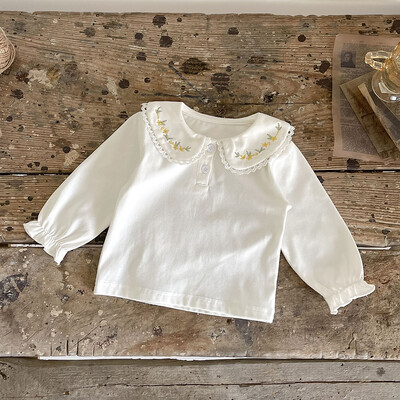 Μακρυμάνικο μπλουζάκι για κοριτσάκι 2024 Βρεφικό καρό λουλουδάτο μπλουζάκι για βρεφικά ρούχα Κορίτσια πουκάμισο με κάτω φθινόπωρο