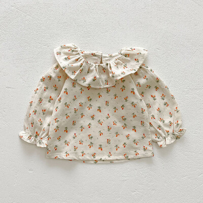 Μακρυμάνικο μπλουζάκι για κοριτσάκι 2024 Βρεφικό καρό λουλουδάτο μπλουζάκι για βρεφικά ρούχα Κορίτσια πουκάμισο με κάτω φθινόπωρο