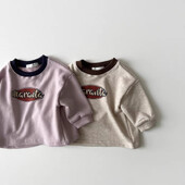 2025 m. rudens Nauji kūdikių marškinėliai ilgomis rankovėmis berniukams, mergaičių raidėmis marginti megztiniai kūdikiams, mažiems vaikams, mados vaikams, universalūs laisvalaikio palaidinės