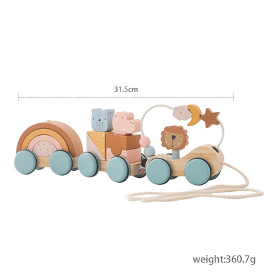 Ξύλινο τρένο Παιχνίδι γενεθλίων Montessori Toys Baby Εκπαιδευτικά παιχνίδια Ξύλινο τρόλεϊ Baby Learning Toys Number Of Wood Baby`s Toys