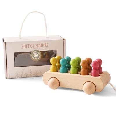 Ξύλινο τρένο Παιχνίδι γενεθλίων Montessori Toys Baby Εκπαιδευτικά παιχνίδια Ξύλινο τρόλεϊ Baby Learning Toys Number Of Wood Baby`s Toys