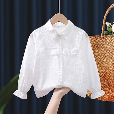 2024 m. Nauji grynos medvilnės moteriški marškinėliai kūdikiams ilgomis rankovėmis, lengvi vasariniai striukė Tarpvalstybinės prekybos vaikiški drabužiai