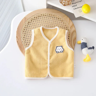 Vaikiški pavasariniai viršutiniai drabužiai Liemenė Vaikiška liemenė berniukui Mergaitei Storas aksominis pamušalas Šilti švarkai Liemenė kūdikiui rudeniniai pliušiniai drabužiai