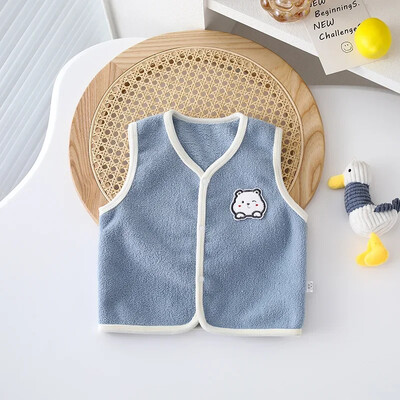 Vaikiški pavasariniai viršutiniai drabužiai Liemenė Vaikiška liemenė berniukui Mergaitei Storas aksominis pamušalas Šilti švarkai Liemenė kūdikiui rudeniniai pliušiniai drabužiai