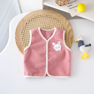 Vaikiški pavasariniai viršutiniai drabužiai Liemenė Vaikiška liemenė berniukui Mergaitei Storas aksominis pamušalas Šilti švarkai Liemenė kūdikiui rudeniniai pliušiniai drabužiai