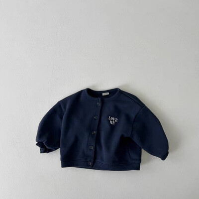 2024 őszi új baba hosszú ujjú betűs kabát csecsemő lány pamut kabát tipegő fiú alkalmi kardigán gyermekruhák