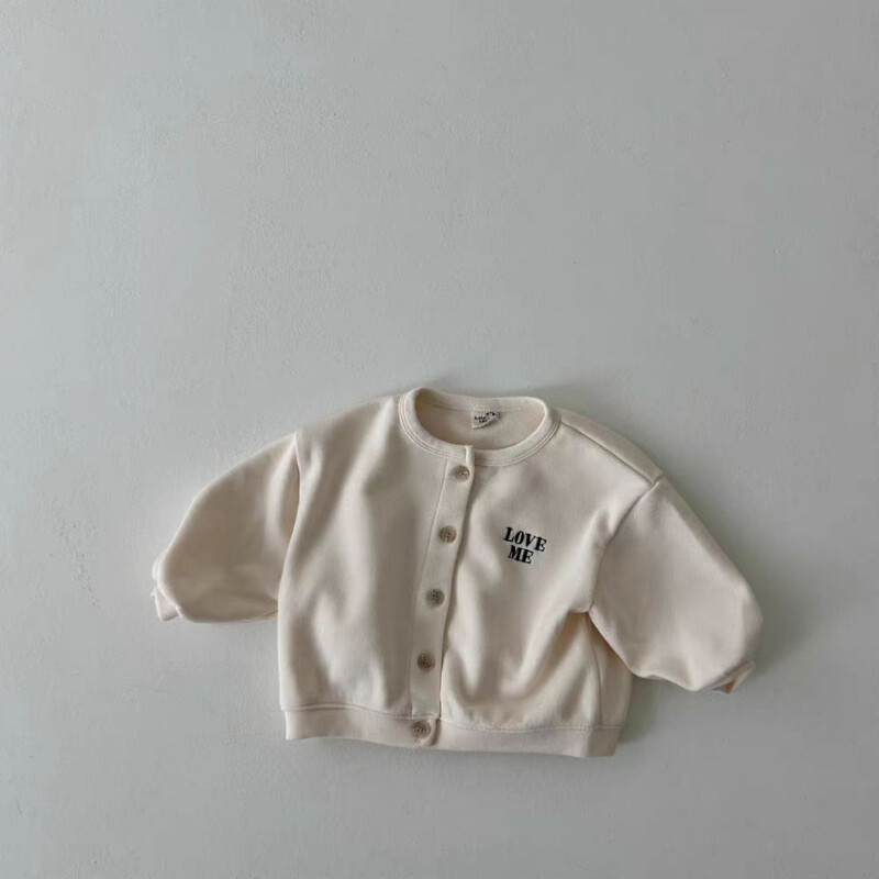 2024 őszi új baba hosszú ujjú betűs kabát csecsemő lány pamut kabát tipegő fiú alkalmi kardigán gyermekruhák