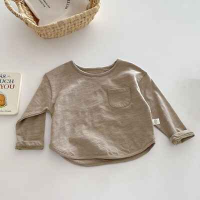 2024. ősz 0-5 éves gyerekeknek csecsemő blúz Baba aranyos pamut tömör alsóing lányok medve felsőruházat alsó ing fiúknak felsők blúz