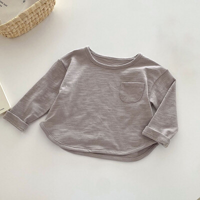 2024. ősz 0-5 éves gyerekeknek csecsemő blúz Baba aranyos pamut tömör alsóing lányok medve felsőruházat alsó ing fiúknak felsők blúz