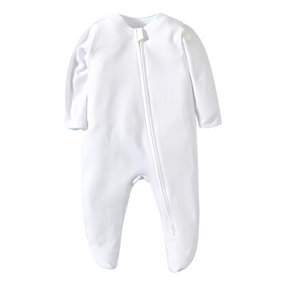 Jaundzimušo bērnu guļamveļa, kokvilna, balta, mīksta, rāvējslēdzēja, viengabala pidžamas, jaundzimušo apģērbs, 0–12 mēn.
