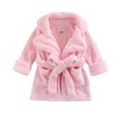 0-6Y kūdikių pliušinis chalatas miegui berniukų mergaičių rudens žieminiai drabužiai ilgomis rankovėmis prisegamas diržu chalatas mažiems vaikams pižamos