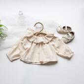 MILANCEL Kūdikių drabužėliai Peter Pan apykaklė mergaičių palaidinė ilgomis rankovėmis kūdikių marškinėliai kūdikių viršutiniai drabužiai