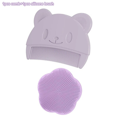 2db szett csecsemő szilikon fejmasszírozó magzati fej zsírfésű kisgyermek fürdető puha fésű újszülött hajtisztító babaápolási kiegészítők