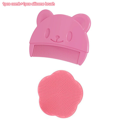 2db szett csecsemő szilikon fejmasszírozó magzati fej zsírfésű kisgyermek fürdető puha fésű újszülött hajtisztító babaápolási kiegészítők