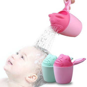 1PC Baby Cartoon Bear Bathing Cup Новородено Kid Shower Shampoo Cup Bailer Baby Kids Shower Water Spoon Bath Wash Wash Cups for 3 Colors