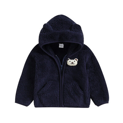 Jaundzimušā, zēna meitenes vilnas mētelis ar kapuci zīdaiņiem ar rāvējslēdzēju un jaciņa ar garām piedurknēm ziemas jaka, topi, virsdrēbes