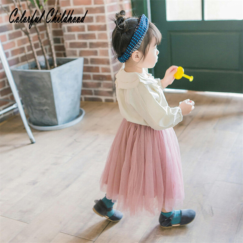 Mergaičių marškinėliai Mieli dviejų sluoksnių žiedlapių apykaklės marškinėliai kūdikiui ilgomis rankovėmis Palaidinė Medvilniniai viršutiniai drabužiai kūdikiams mergaitėms 0-3 t