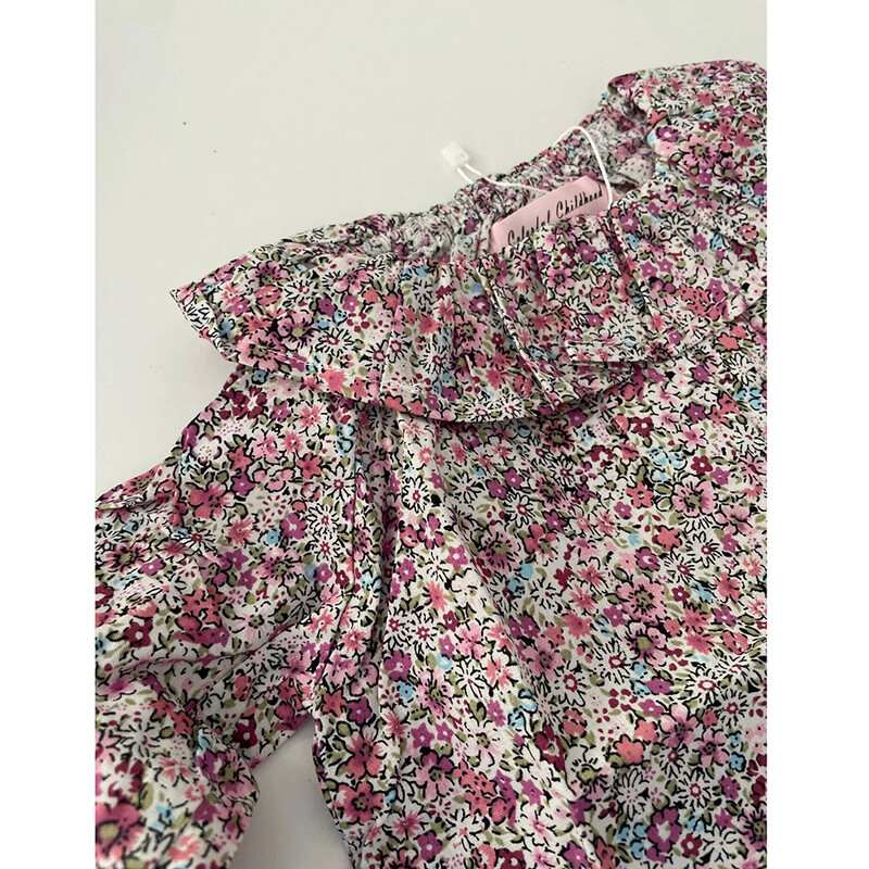 0–24 mēneši Meiteņu puķu blūzes Krekli Vasaras Rudens Mazuļu Garām Piedurknēm Kokvilnas T-krekls Bērnu T-krekls Mīksts, mājīgs bērnu tops