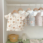 2024 m. Korėjietiškos gėlėtos kūdikių liemenės, vaikiškas animacinių filmų piešinys, stora šilta liemenė striukė pavasario rudens kūdikių liemenė medvilninis paminkštintas paltas